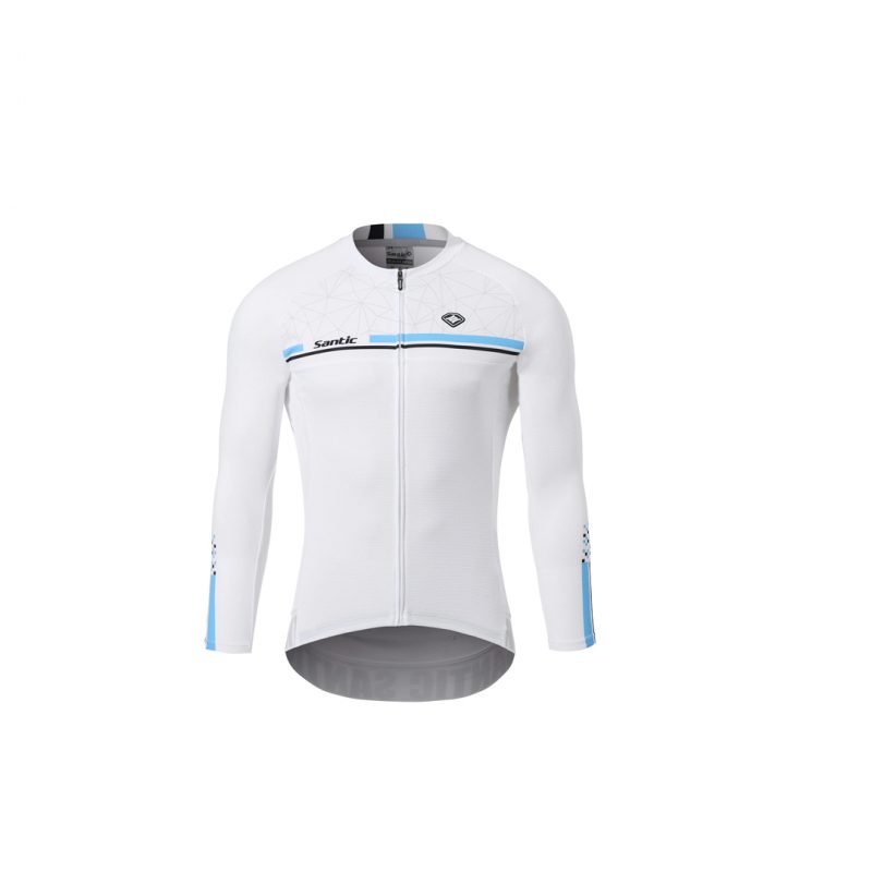 Santic Mens Cycling Jersey White L.Sleeve WM0C01111W